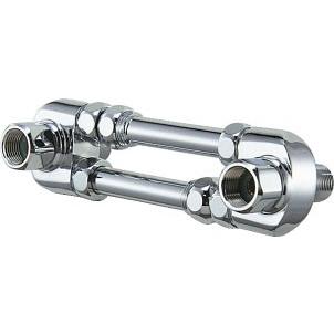 カクダイ,湯水逆配管アダプター,湯水芯々150mm~210mm用,壁付けサーモ水