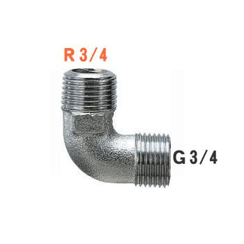 カクダイ,フレキ用エルボ(呼び20mm,R3/4テーパーネジ×G3/4平行ネジ)青