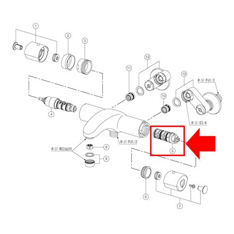 INAX（イナックス） LIXIL,INAX,A-3061,シャワーバス切替弁部,(アウゼ