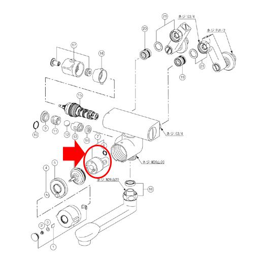 INAX LIXIL,INAX,A-841,計量部250L用,定量止水機能付水栓用計量部 