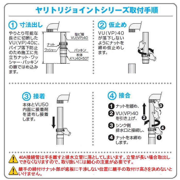 マエザワ Kyjf 40 50t キッチンヤリトリジョイント 呼40a塩ビ管接続用アダプター Vu50内面接続用 床固定座付タイプ Kyjf 40 50t 水道屋さん 通販 Yahoo ショッピング