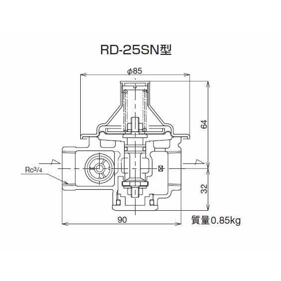 ベン,RD-25SN型水道用減圧弁,小型温水ボイラ/電気温水機用(呼び