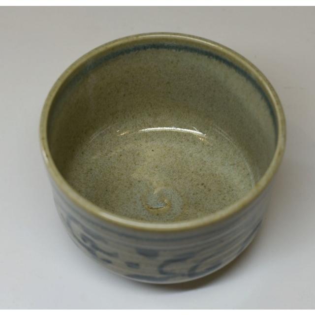 抹茶茶碗  膳所焼  岩崎新定 茶道具 抹茶茶碗 膳所焼き 菊 岩崎新定作 陽炎園 膳所焼 茶道