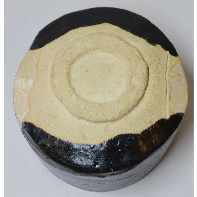 人間国宝 荒川豊蔵作 黒織部梅絵茶碗 即中斎書付 : すいぎょく園