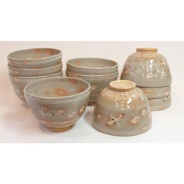 【茶道具】 抹茶数茶碗　御本雲鶴　１０客