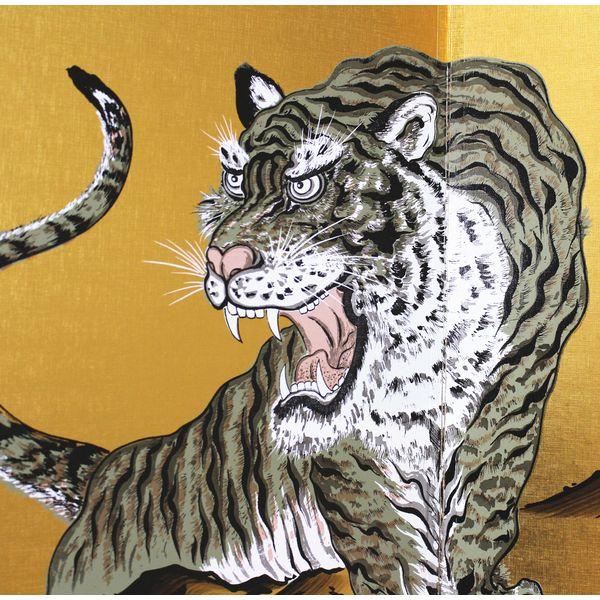 五月人形　端午の節句　屏風18号 竹に虎　トラ 良品 小屏風 金屏風 五月人形 装飾 虎 竹 2枚組｜Yahoo!フリマ（旧