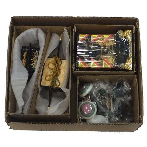 雛道具25号6点セット木製 抹茶色 幅60cm〜70cm前後3段用