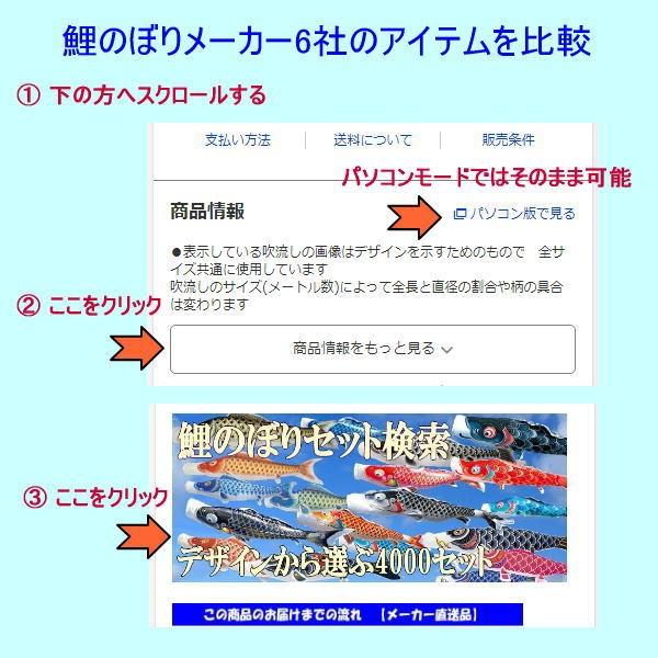 鯉のぼり 徳永鯉 502 ノーマルセット 吉兆 10m5匹 飛龍吹流し 撥水加工 139587003｜suiho｜09