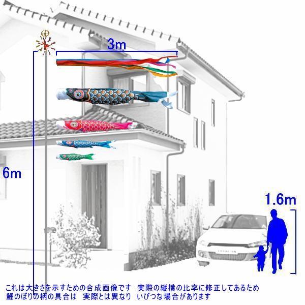 鯉のぼり 徳永鯉 3202 ノーマルセット ゴールド鯉 3m4匹 五色吹流し 139587239_1