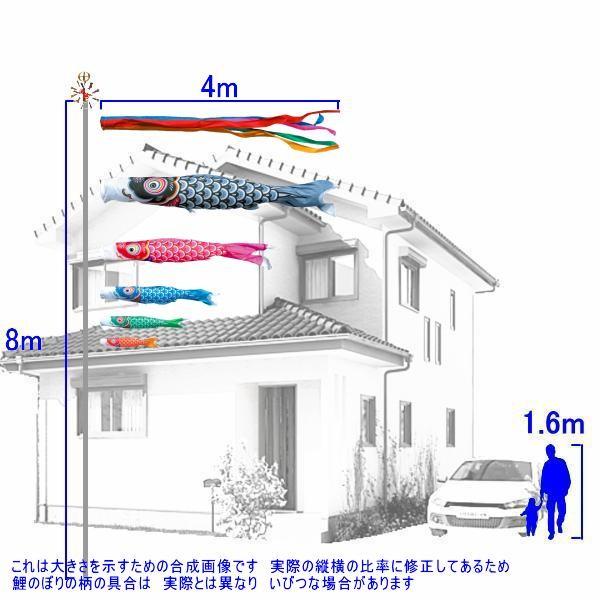 鯉のぼり 徳永鯉 3520 ノーマルセット 友禅鯉 4m5匹 五色吹流し 139587261の画像