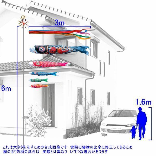 鯉のぼり 徳永鯉 115502 ガーデンセット 金太郎ゴールド鯉 3m5匹 金