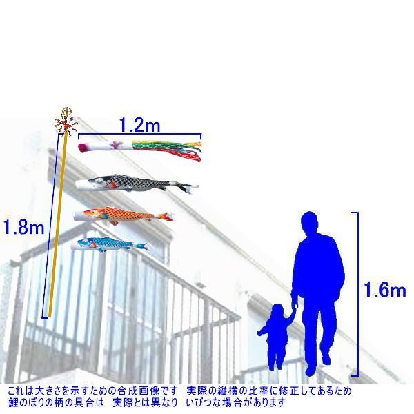 鯉のぼり 徳永鯉 120052 ロイヤルセット 吉兆 1.2m3匹 飛龍吹流し 撥水加工 139587520の画像