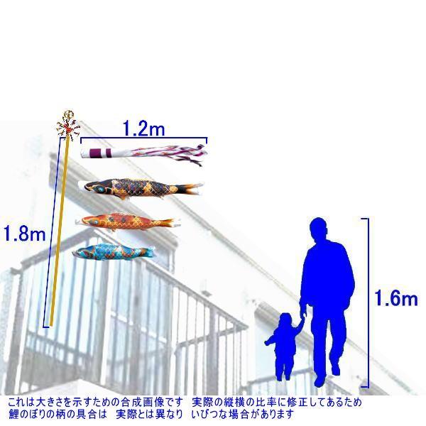 鯉のぼり 徳永鯉 120072 ロイヤルセット ちりめん京錦 1.2m3匹 紫鳳