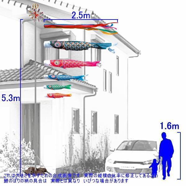 USED 鯉のぼり 徳永鯉 116176 庭園スタンドセット ゴールド鯉 2.5m5匹 五色吹流し 139587708 【1431989568】(51888円)