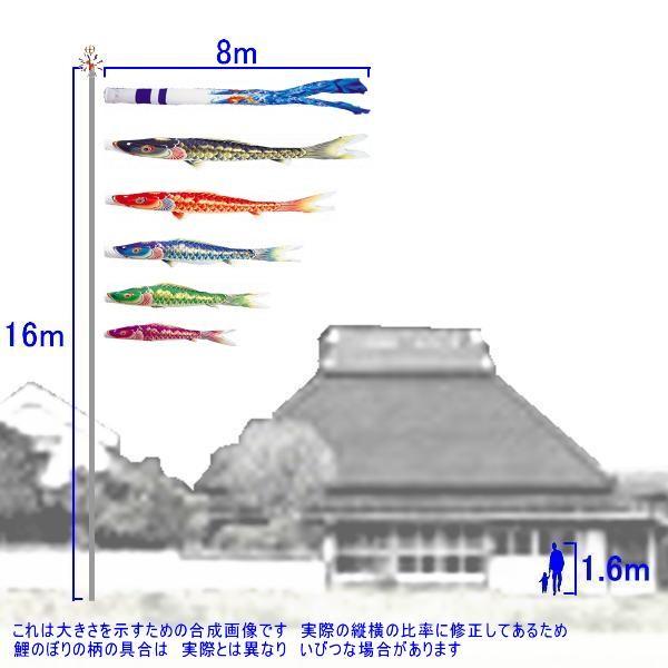 鯉のぼり 錦鯉 TK00085 ノーマルセット 天華 8m5匹 天華滝のぼり吹流し 撥水加工 139600007_1