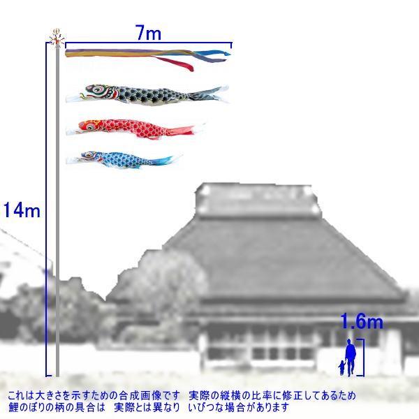 鯉のぼり　7m五色吹き流し 鯉のぼり 錦鯉 HNG0073 ノーマルセット 羽衣錦鯉 7m3匹 五色吹流し