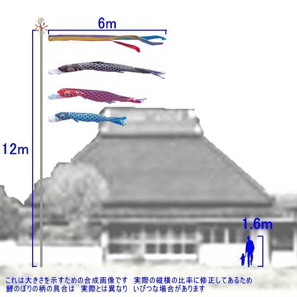 鯉のぼり 錦鯉 KGG0063 ノーマルセット かなめ鯉 6m3匹 五色吹流し