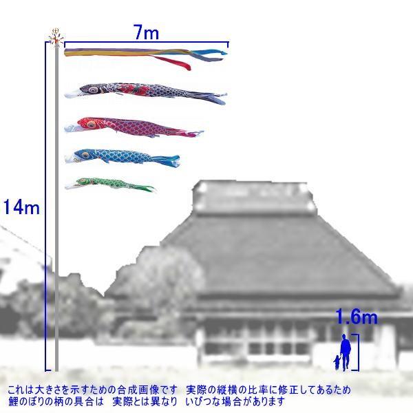 太郎鯉　吹き流し５色5Ｍ、黒鯉5Ｍ、赤鯉４Ｍ、金具付きセット 鯉のぼり 庭園用 キング印 ナイロンゴールド鯉 祥龍吹流し 5匹8