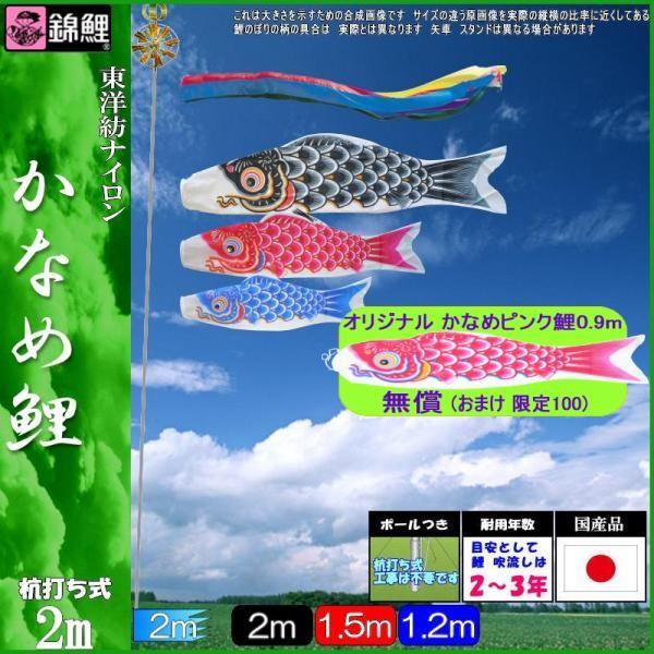 鯉のぼり 錦鯉 MHKGG20 マイホームセット かなめ鯉 2m3匹 五色吹流し