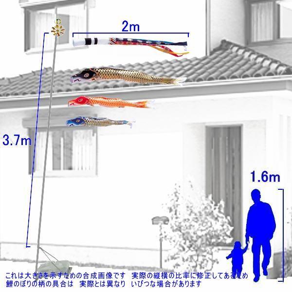 鯉のぼり 錦鯉 TSENZ20 庭園スタンドセット 江戸錦鯉 2m3匹 瑞祥吹流し 139600498_1