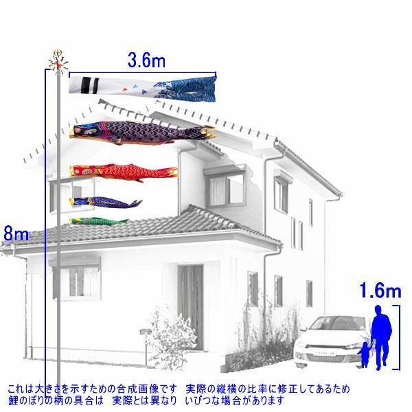 鯉のぼり 錦鯉 TEN204N ノーマルセット 天 2間4匹 浪千鳥吹流し 撥水加工 139600760_1