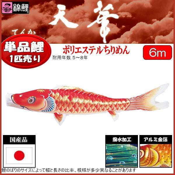 鯉のぼり単品 錦鯉 天華 赤鯉 ６ｍ