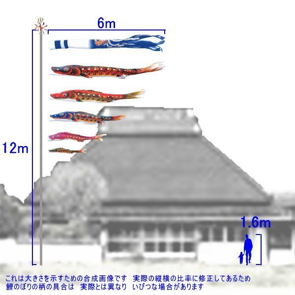 鯉のぼり キング印鯉 2011860 ノーマルセット にじいろ 6m5匹 にじいろ吹流し 撥水加工 139730002
