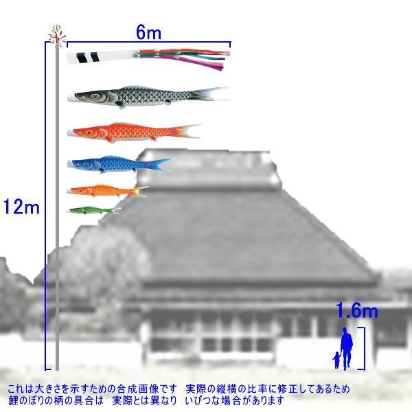 西側諸国 鯉のぼり キング印鯉 1711860 ノーマルセット 瑞宝撥水 6m5匹 瑞宝五色吹流し 撥水加工 139730591