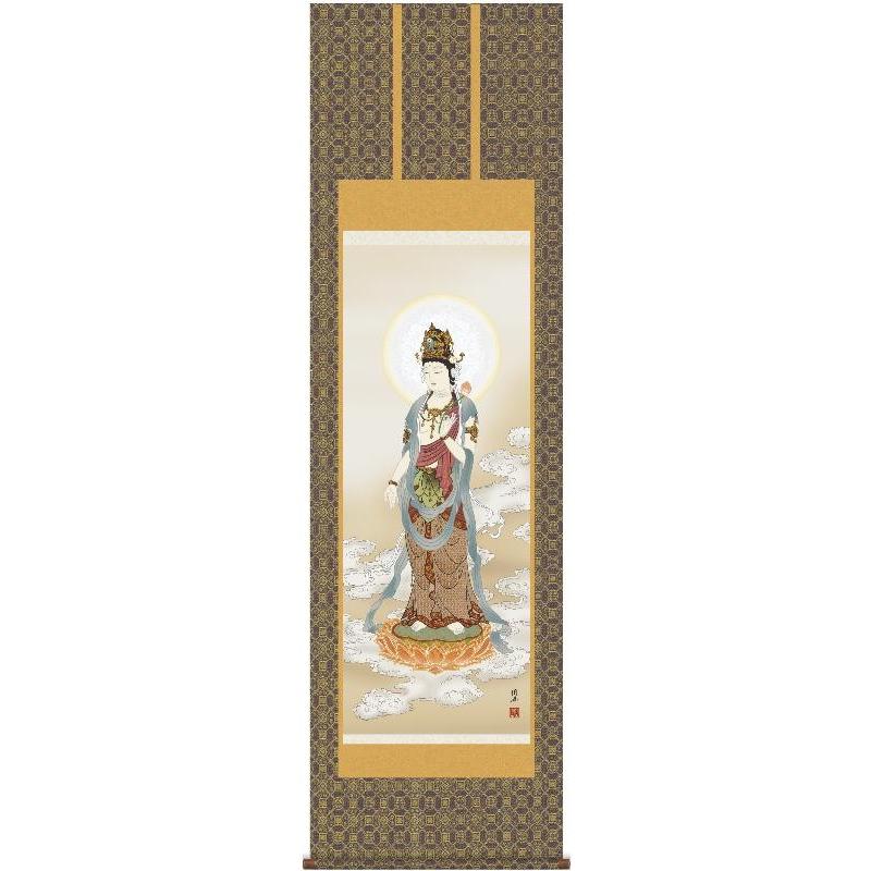 掛軸 三幸 第15集 雲上観音 尺五 E1-K047 高畠 周峰 140347577 美術、工芸品-楽器、手芸、コレクション-掛け軸