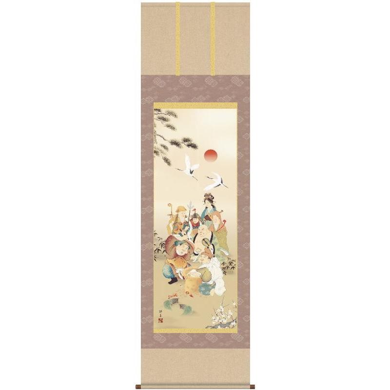 掛軸 三幸 第16集 七福神 尺五 D1-012 鵜飼 雄平 140347582 楽器、手芸、コレクション-美術、工芸品-掛け軸