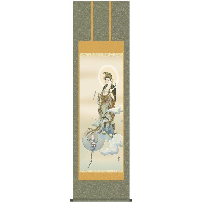 掛軸 三幸 第57集 悲母観音 尺五 57E1-K076 斎藤 悦山 140347749 美術、工芸品-楽器、手芸、コレクション-掛け軸