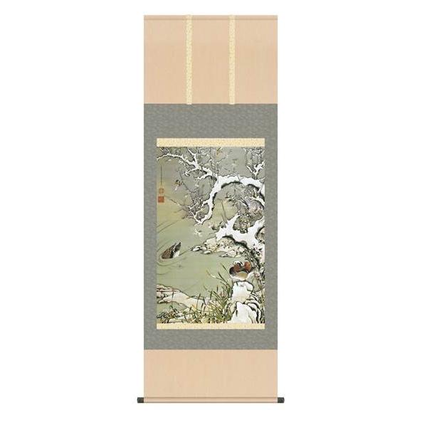 掛軸 三幸 侘1号 雪中遊禽図 尺五 KZ2G9-036 伊藤 若冲 154771423