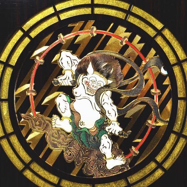 屏風 17号二曲 風神雷神 高さ51cm ×片幅29cm 160840の画像