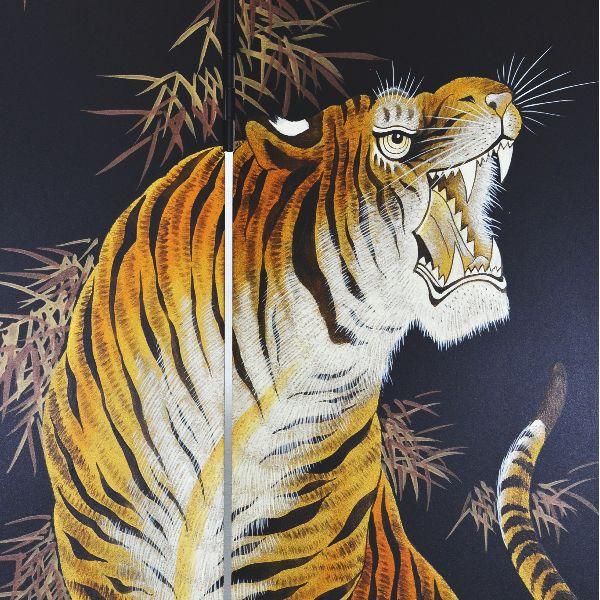 屏風 23号二曲 手描虎 高さ69cm ×片幅35cm 161007 : 高田卸方屋 屏風 23号二曲 手描虎 高さ69cm ×片幅35cm 161007 : 高田卸方屋