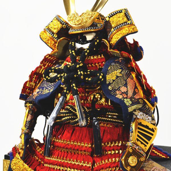 五月人形 赤と金 武士の鎧(送料込み) 京都栄暁作】五月人形 鎧飾り 限定作品 7号竹虎之大鎧 名前旗