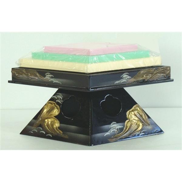 本金　箔押　菱高三方　25 本金箔押菱高三方25
