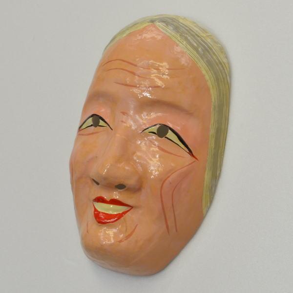 お面 和紙製 おばあちゃん 幅13cm ×高さ21cm ×奥行6cm 229073