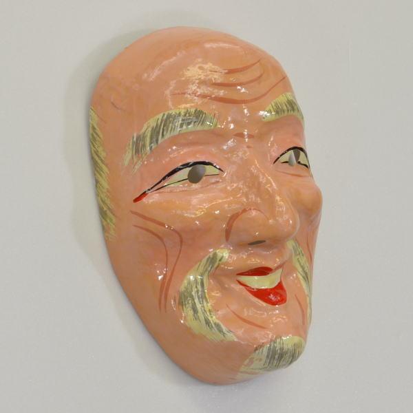 お面 和紙製 おじいちゃん 幅14cm ×高さ20cm ×奥行7cm 229080 : 高田卸