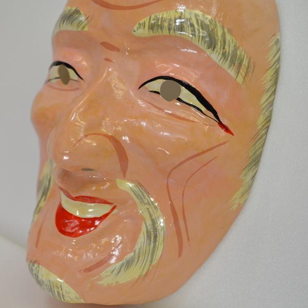 お面 和紙製 おじいちゃん 幅14cm ×高さ20cm ×奥行7cm 229080 : 高田卸