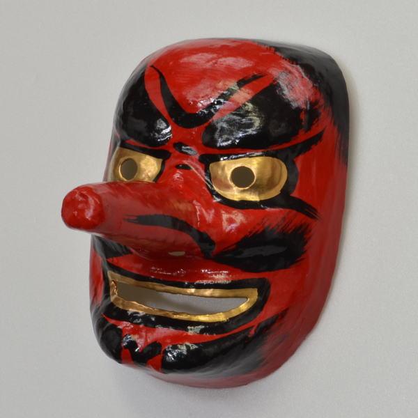 お面 和紙製 天狗 幅13cm ×高さ17cm ×奥行13cm 229103 : 高田卸方屋