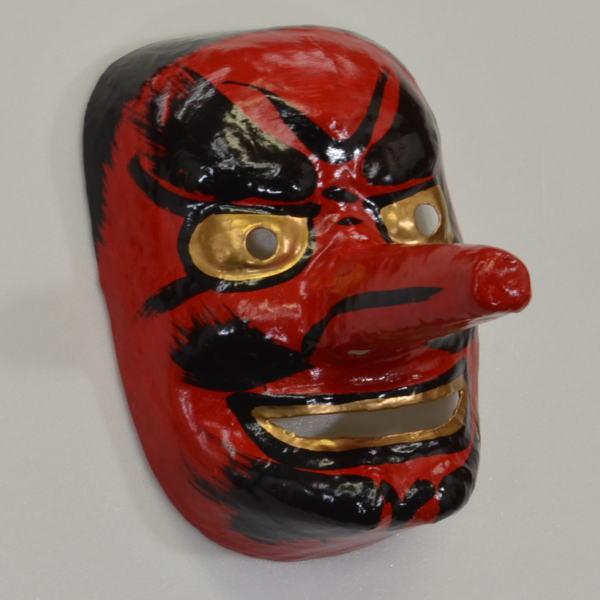 お面 和紙製 天狗 幅13cm ×高さ17cm ×奥行13cm 229103 : 高田卸方屋