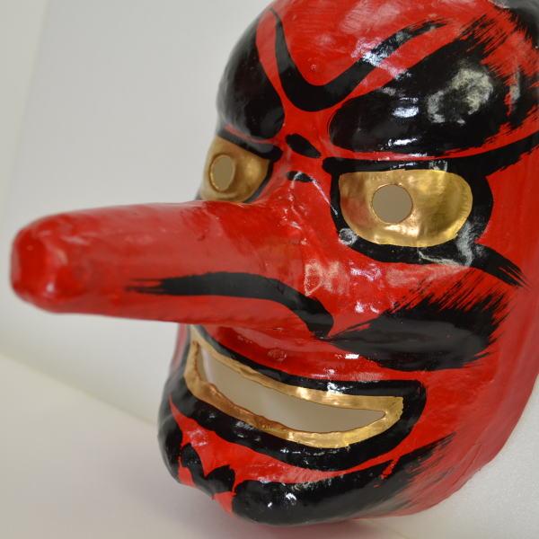お面 和紙製 天狗 幅13cm ×高さ17cm ×奥行13cm 229103 : 高田卸方屋