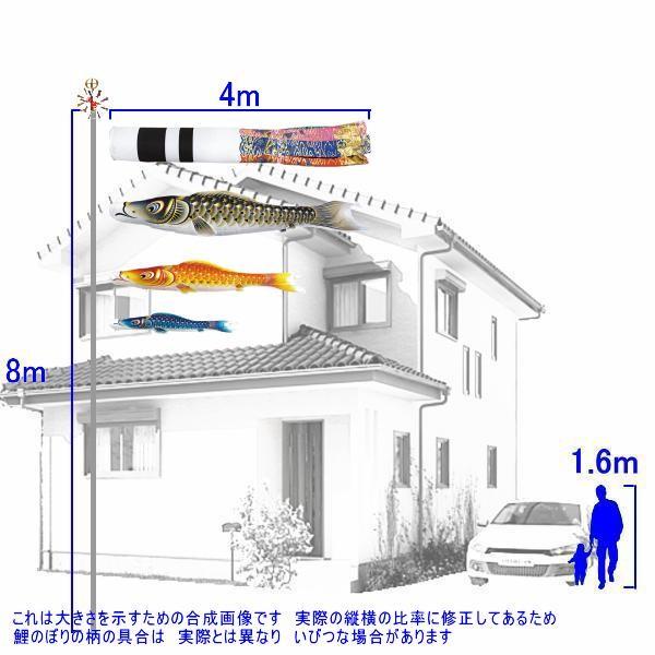 鯉のぼり 村上鯉 105438 ノーマルセット 金彩ロマン 4m3匹 翔龍吹流し 撥水加工 鯉のぼり 村上鯉 105438 ノーマルセット 金彩ロマン 4m3匹 翔龍吹流し 撥水加工