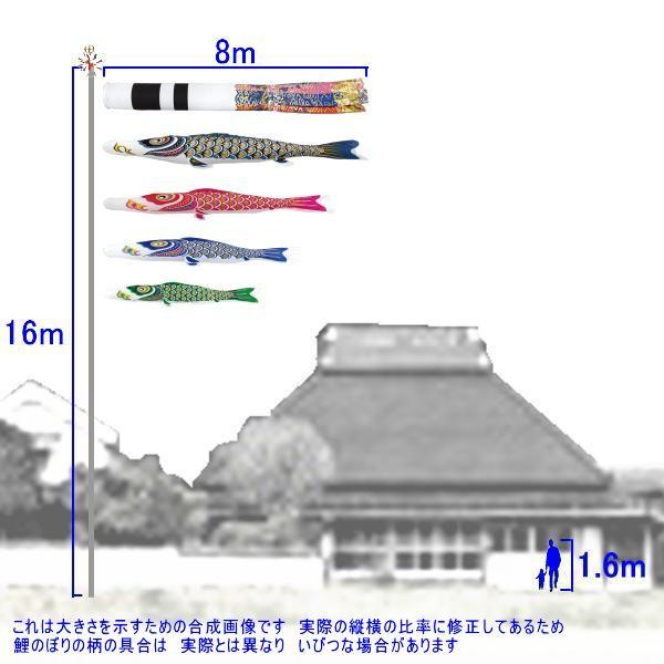 鯉のぼり 村上鯉 100372 ノーマルセット ナイロンゴールド 8m4匹 翔龍吹流し 265057307
