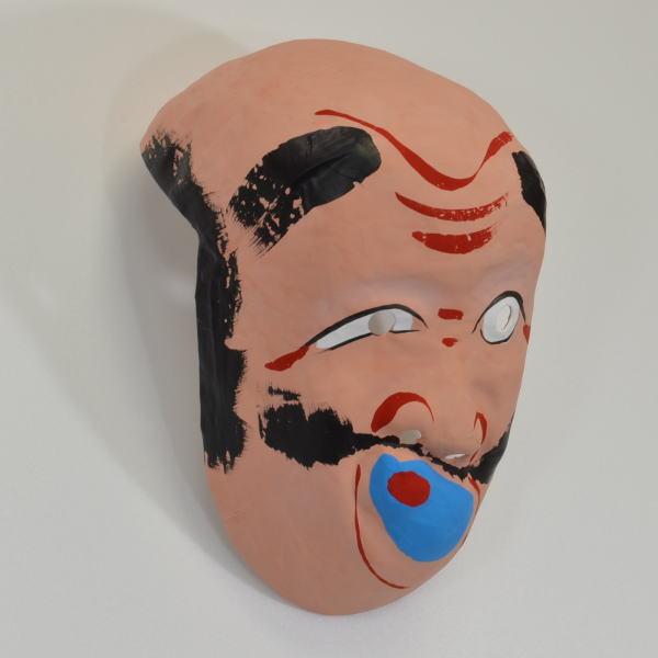ひょっとこ　お面 お面 和紙製 頭付ひょっとこ 幅19cm ×高さ31cm ×奥行16cm 832853