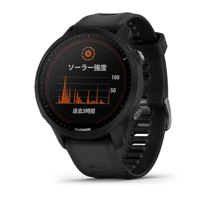 Garmin ガーミンス マートウォッチ 時計 GPSランニングウォッチ フォアランナー FR955 Forerunner 955 Dual Power Black ランニング スイム機能搭載の画像