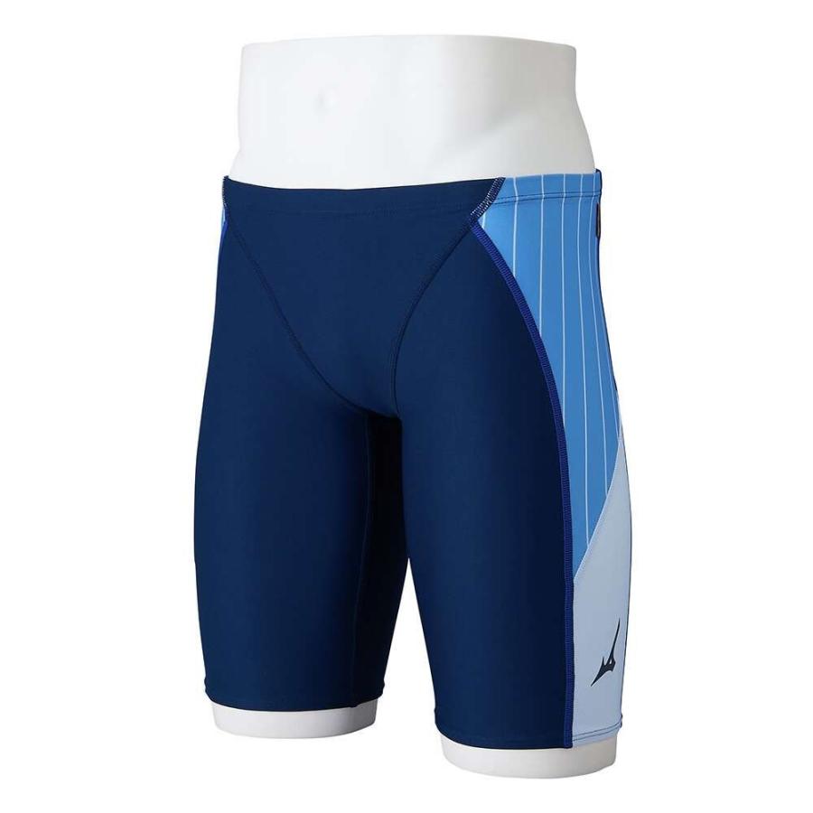 MIZUNO 競泳水着 ハーフスパッツ ブルー MIZUNO（ミズノ） 練習用水着 メンズ 競泳水着 EXERSUITS ハーフ
