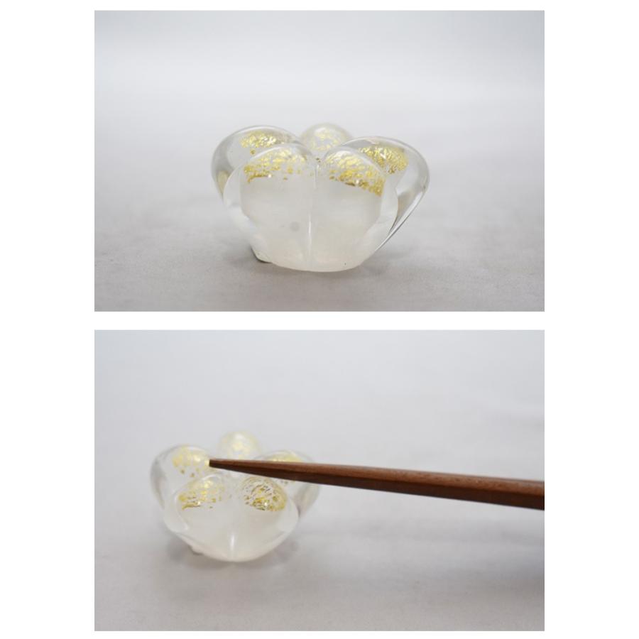 ガラス箸置き　白梅金　博多びーどろ粋工房　箸置き　おしゃれ　ガラス |  | 03