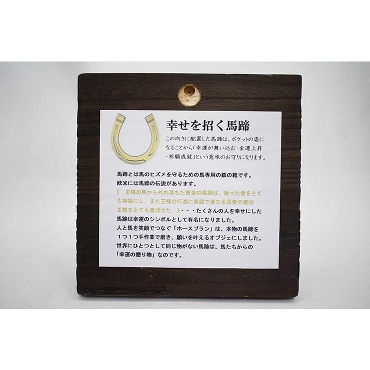 ホースシュー 馬蹄 ペン立て ガラス×木製台座 幸運モチーフ