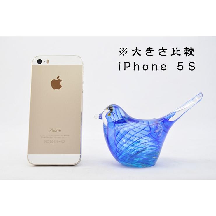 ガラスの青い鳥 LA-48 ガラス細工 安部朝和作 博多びーどろ粋工房